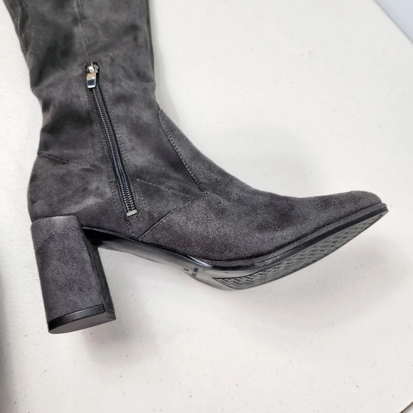 MARC FISHER Grey Gray LOCKET SUEDE OVER THE KNEE BOOT Size 7 1/2 M - Picture 2 of 14
